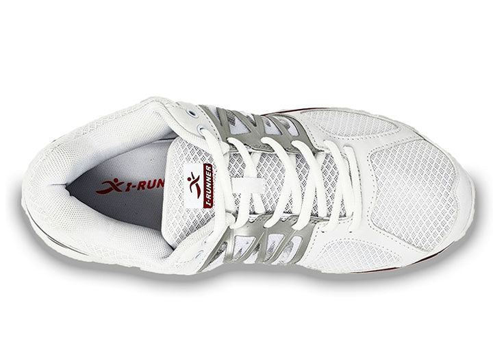 Mens Wide Fit I-Runner Lincoln Walking Trainers in White - Image 1