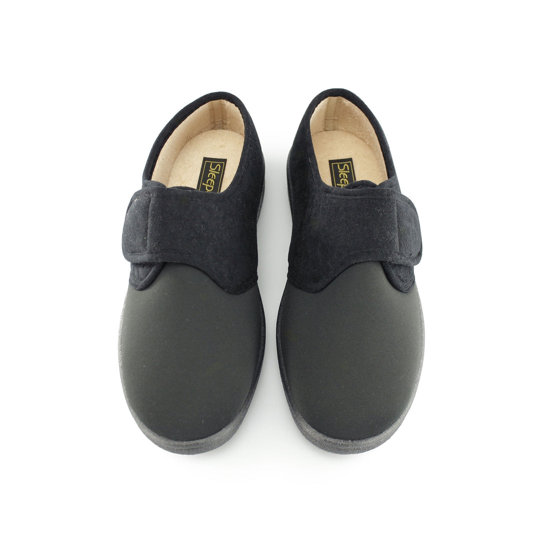 Mens Wide Fit Comfylux Arthur Slippers in Black - Image 3