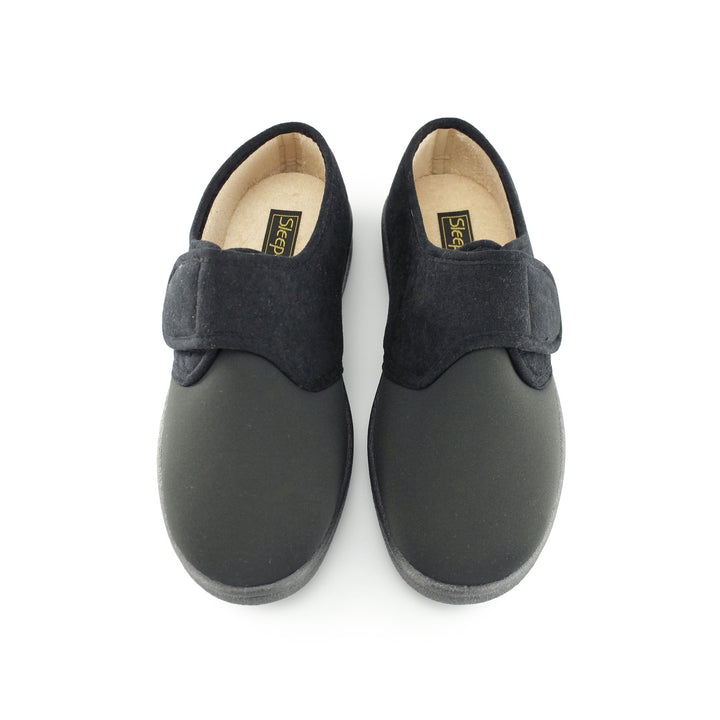 Mens Wide Fit Comfylux Arthur Slippers in Black - Image 1