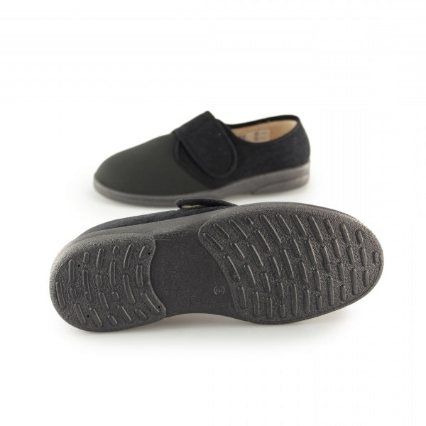 Mens Wide Fit Comfylux Arthur Slippers in Black - Image 5
