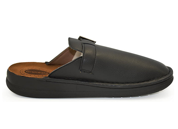 Mens Wide Fit Grunwald F-802 Mule in Schwarz - Image 2