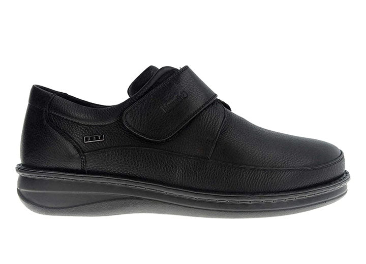 Mens Wide Fit Grunwald P-3708 Velcro Shoes in Black - Image 1