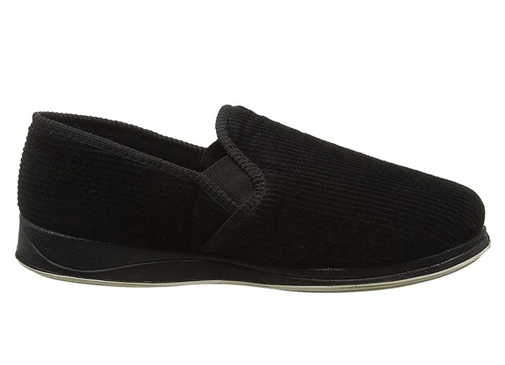 Mens Wide Fit Padders Albert Slip On Slippers in Navy - Image 2