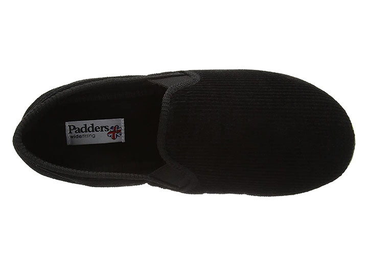 Mens Wide Fit Padders Albert Slip On Slippers in Navy - Image 1