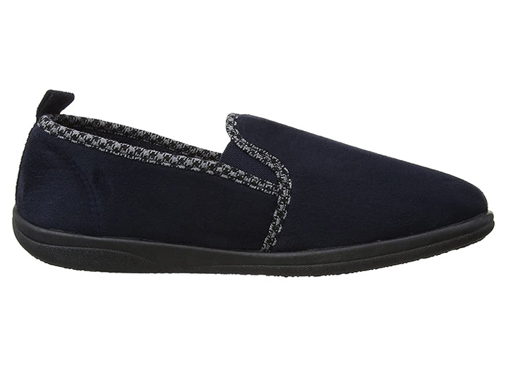 Mens Wide Fit Padders Lewis Slip On Slippers in Grey - Image 6
