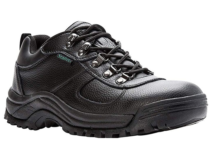 Mens Wide Fit Propet Cliff Walker Shoes in Black - Image 1