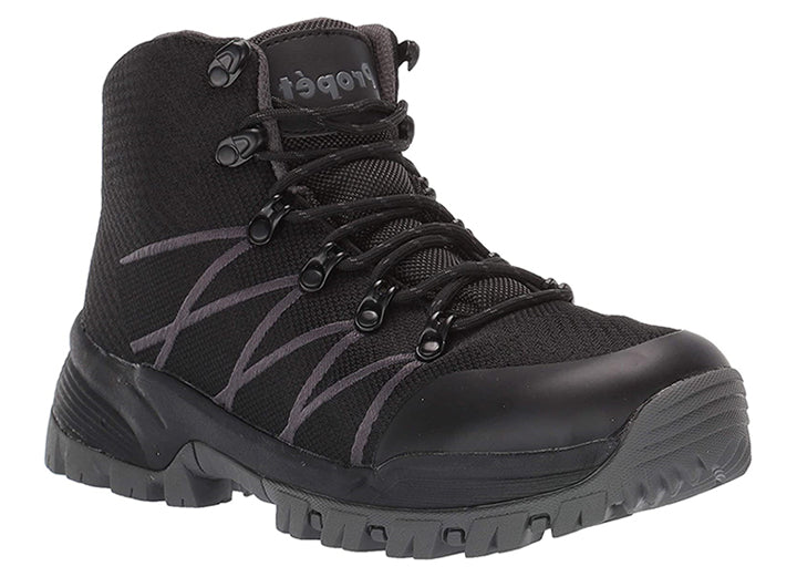 Mens Wide Fit Propet Traverse Boots in Black & Dark Grey - Image 1