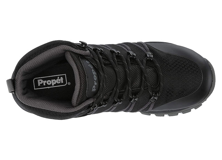 Mens Wide Fit Propet Traverse Boots in Black & Dark Grey - Image 1