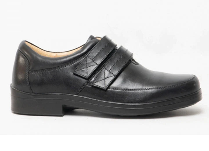 Mens Wide Fit Roamers M966A Shoes in Black - Image 1