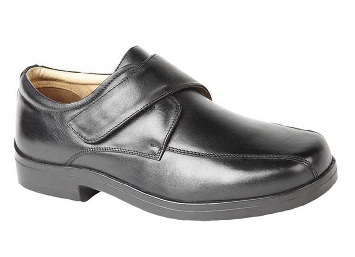 Mens Wide Fit Roamers M435A Shoes in Black - Image 5