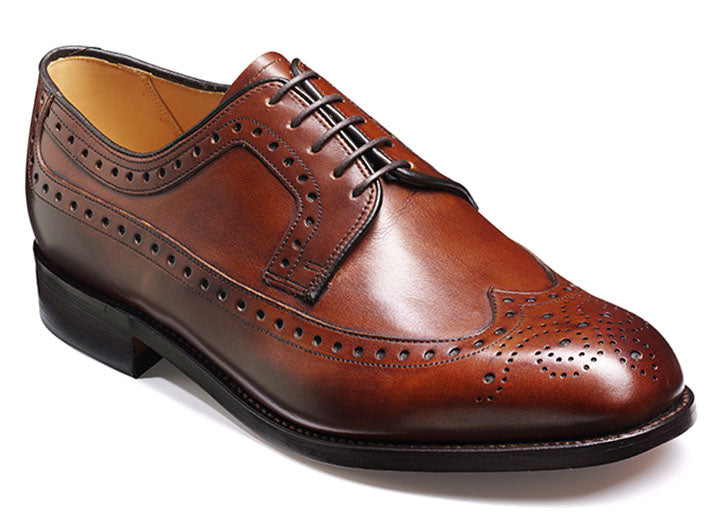 Mens Wide Fit Barker Portrush Shoes in Brown - Image 1