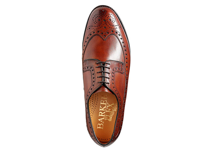 Mens Wide Fit Barker Portrush Shoes in Brown - Image 8