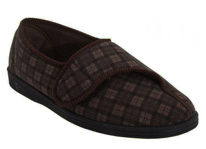 Mens Wide Fit Comfylux Paul Slippers in Navy - Image 1