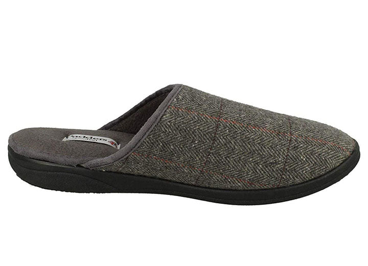Mens Wide Fit Padders Stag Mule Slippers in Navy - Image 1