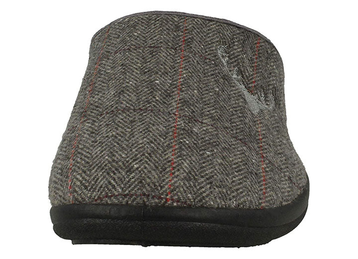 Mens Wide Fit Padders Stag Mule Slippers in Navy - Image 1
