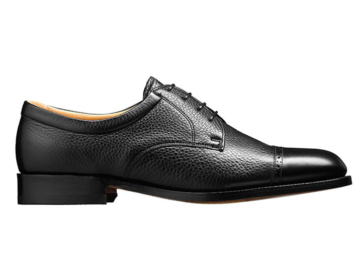 Mens Wide Fit Barker Staines Shoes in Black Softie/Black Calf - Image 1