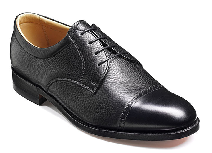 Mens Wide Fit Barker Staines Shoes in Black Softie/Black Calf - Image 3