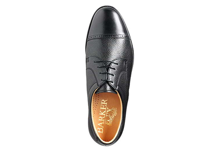 Mens Wide Fit Barker Staines Shoes in Black Softie/Black Calf - Image 1