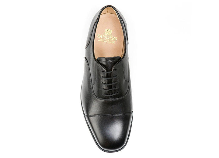Mens Wide Fit Sanders Midhurst Shoes in Black - Image 1