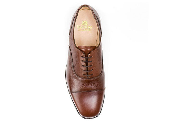Mens Wide Fit Sanders Midhurst Shoes in Black - Image 1