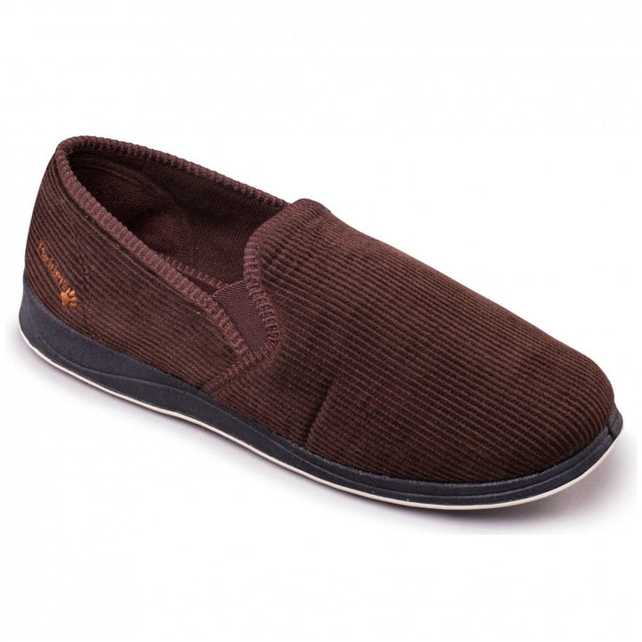 Mens Wide Fit Padders Albert Slip On Slippers in Navy - Image 1