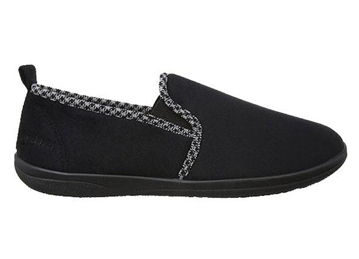 Mens Wide Fit Padders Lewis Slip On Slippers in Grey - Image 2