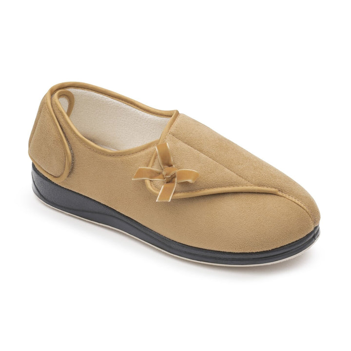 Womens Wide Fit Padders Penny Slippers in Navy - Image 1