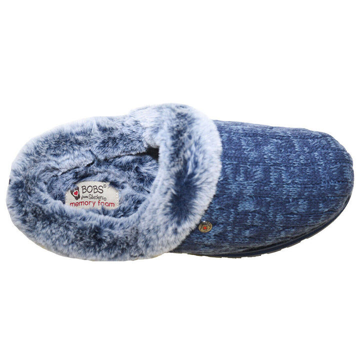 Womens Wide Fit Skechers Bobs Ice Angel 31204W Mule Slippers in Black - Image 1