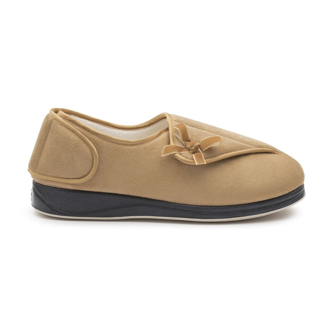 Womens Wide Fit Padders Penny Slippers in Navy - Image 2