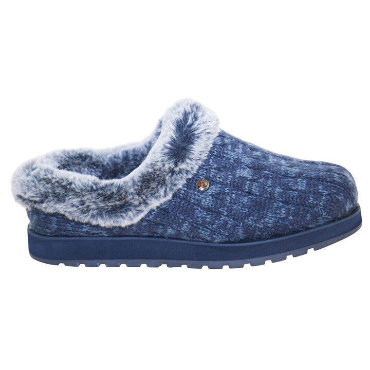 Womens Wide Fit Skechers Bobs Ice Angel 31204W Mule Slippers in Black - Image 1