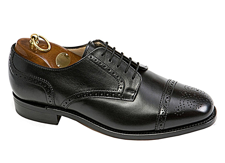 Mens Wide Fit Sanders Guildford Formal Shoes in Black - Image 3