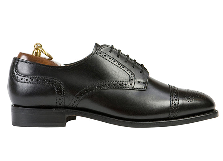 Mens Wide Fit Sanders Guildford Formal Shoes in Black - Image 1