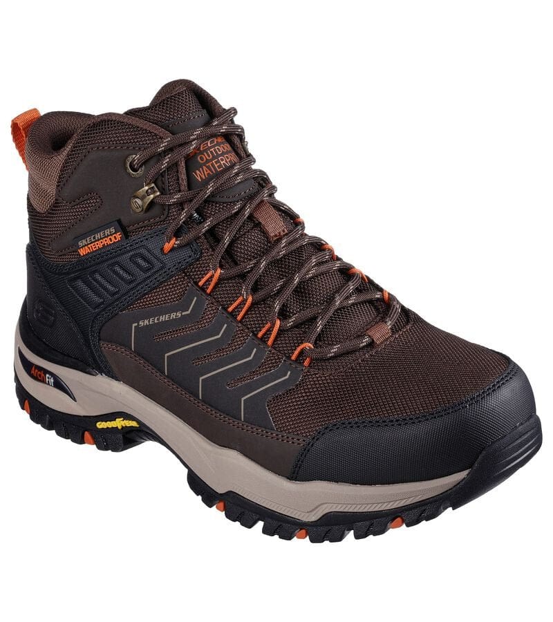 Men's Relaxed Fit Skechers 204634 Arch Fit Dawson Raveno Good Year Hiking Boots in Brown - Image 3