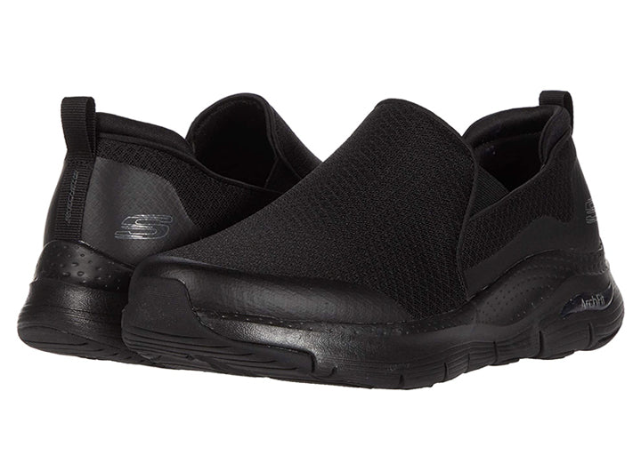 Mens Wide Fit Skechers Arch Fit Banlin Shoes in Black - Image 1