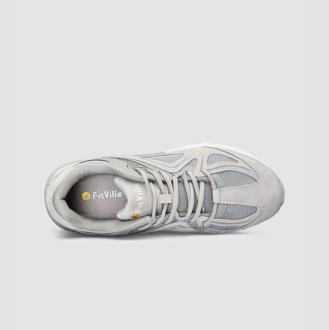 Mens Wide Fit Fitville Extra Wide Trainers in Sandy Grey - Image 4