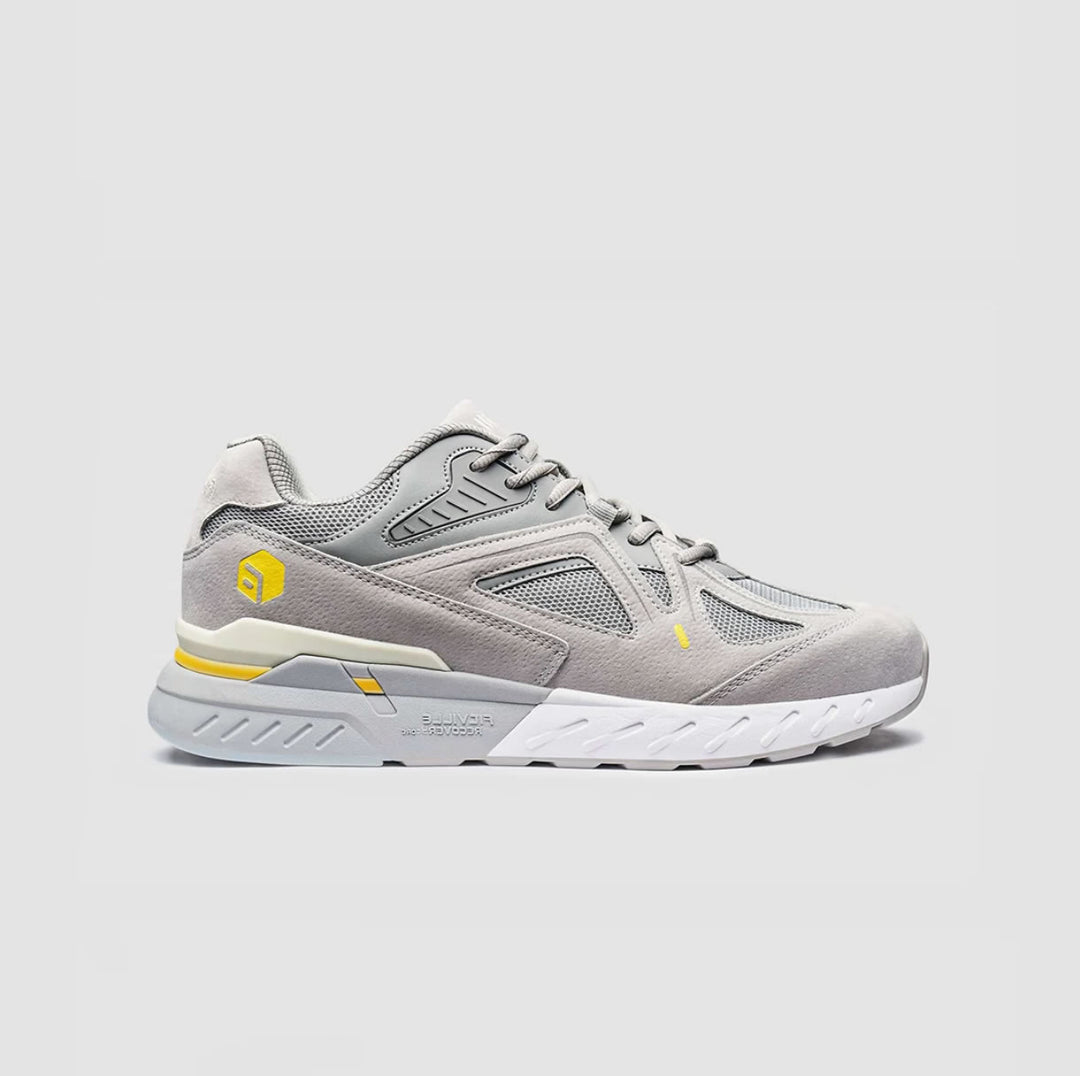 Mens Wide Fit Fitville Extra Wide Trainers in Sandy Grey - Image 2