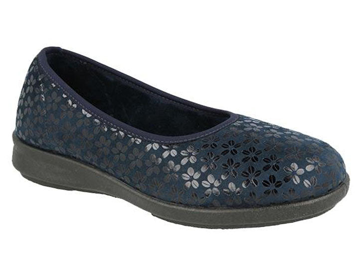 Womens Wide Fit DB Virginia Shoes in Black Stretch - Image 8