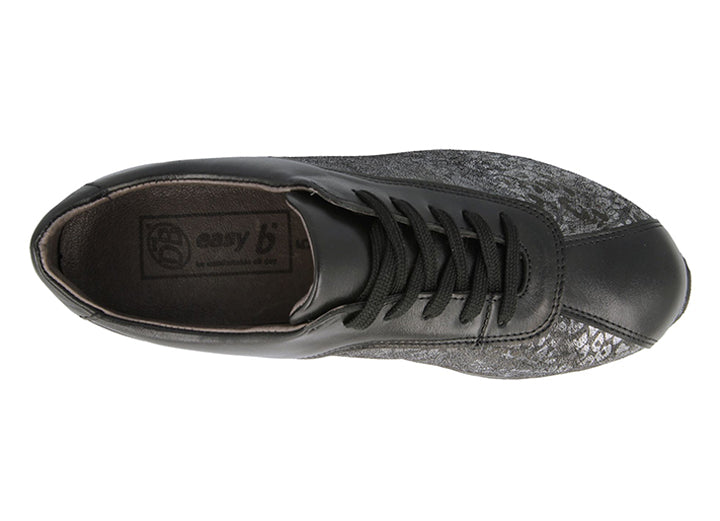 Womens Wide Fit DB Whitworth Canvas in Black & Stretch - Image 1