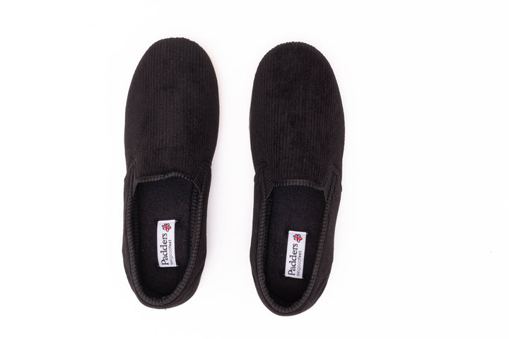 Mens Wide Fit Padders Albert Slip On Slippers in Navy - Image 1